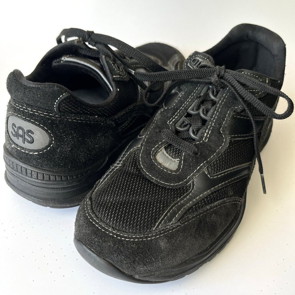 SAS Womens Mesh Comfort Walking Sneakers Size 9M Black Athletic Shoes Outdoor
